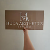 Acrylic Business Logo (Gloss Mocha & White 3D Letters)