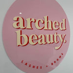 Round Business Signage (Gloss baby blush, cream & red)