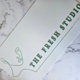 White Acrylic Signage with Sage Green Acrylic