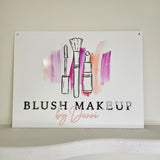 Rectangle Business Signage (White with UV Printed Logo & Black/Baby Blush)