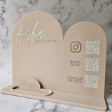 Double Arch Multi QR Code Sign (Almond Acrylic)