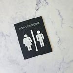 Matte Black Acrylic Bathroom Sign