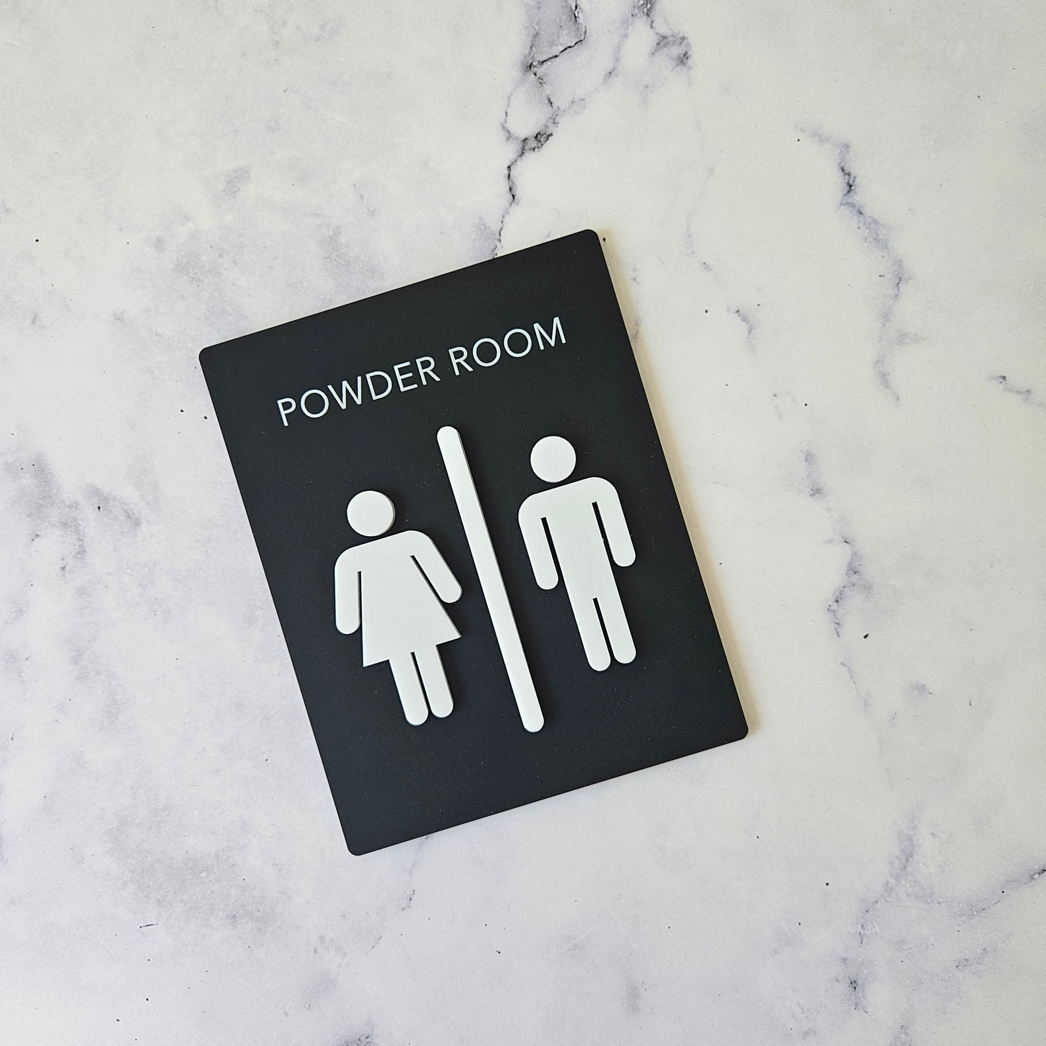 Matte Black Acrylic Bathroom Sign