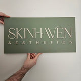 Rectangle Acrylic Sign (Olive with Beige)