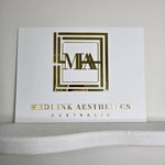 Rectangle Business Signage with Gold Mirror 3D Letters