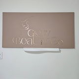 Rectangle Business Sign (Taupe with Brushed Gold 3d letters)