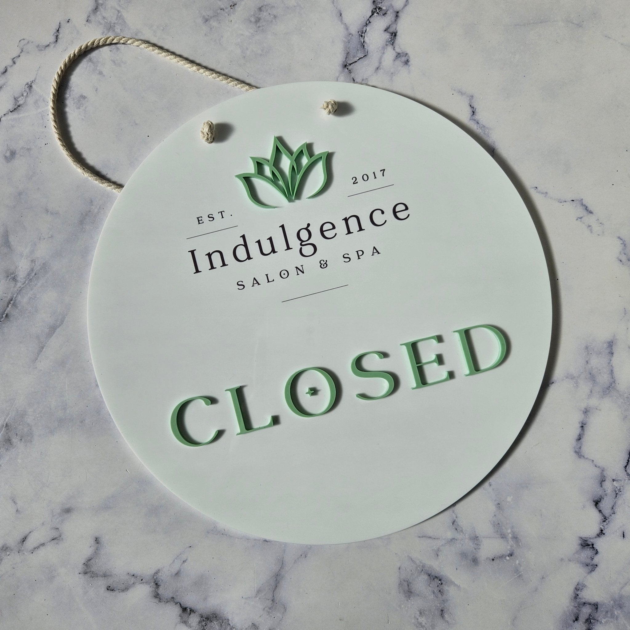 Closed Sign with acrylic letters