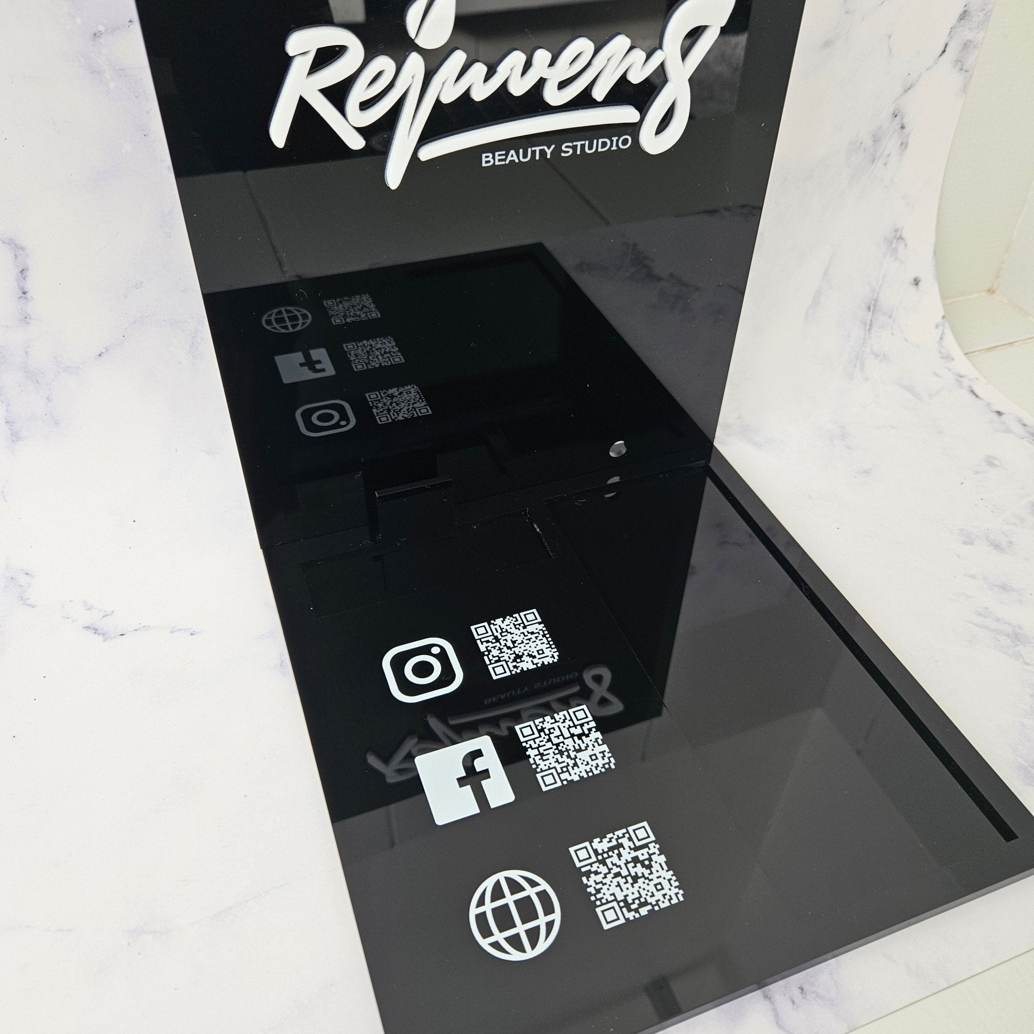 Custom Eftpos Holder square in gloss black