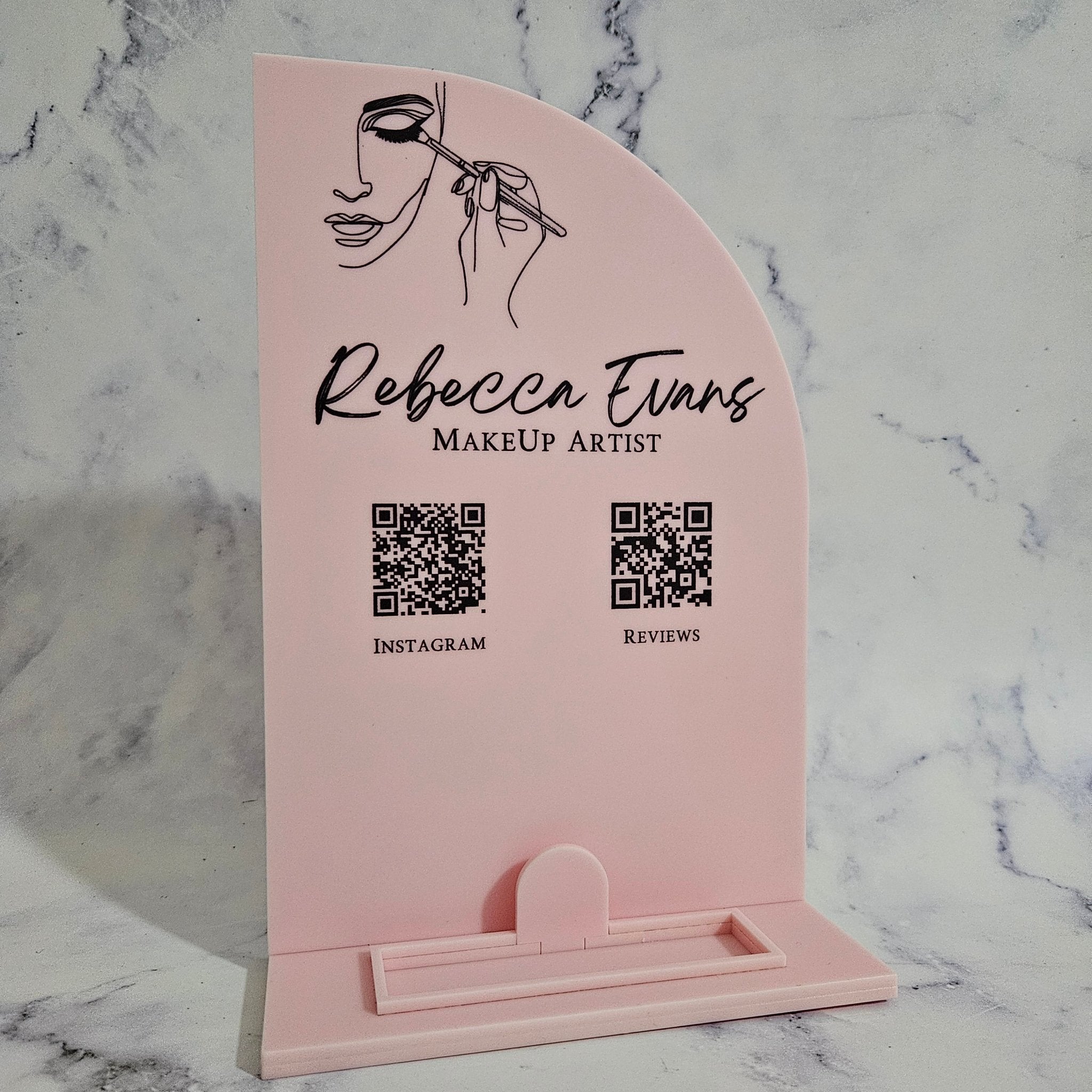 Half arch QR code sign (baby blush)