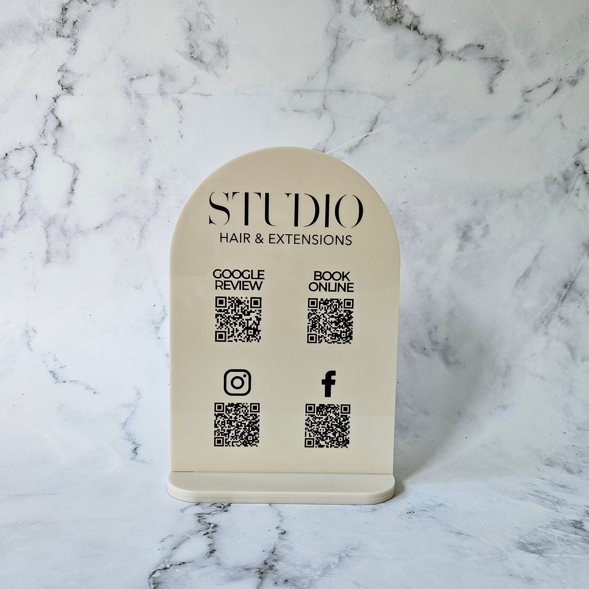 Mini arch QR Code sign with multi codes (beige)