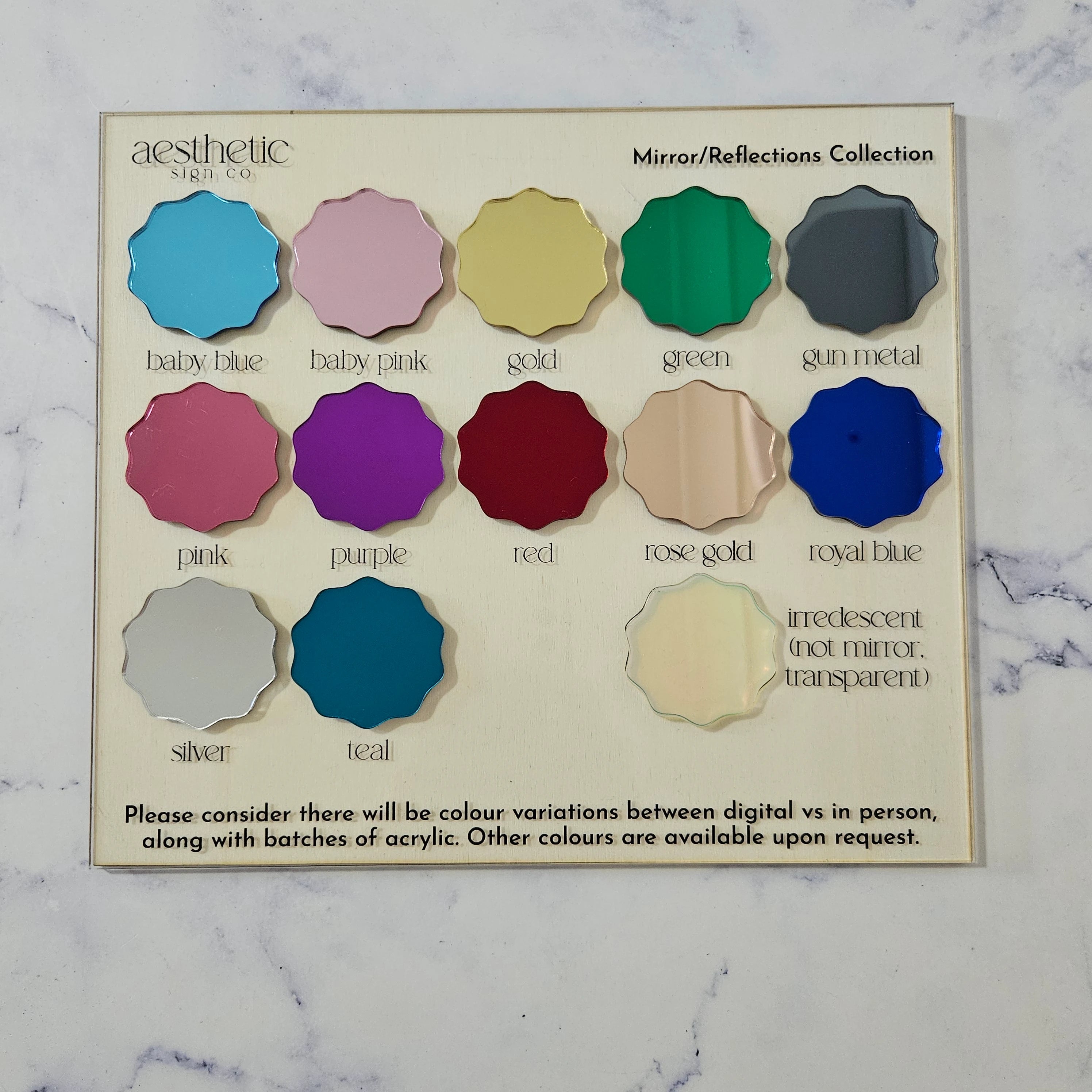 Mirror Acrylic Swatches