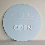 Acrylic Open Sign with white acrylic letters