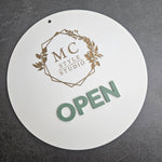 Open Sign Round with 3D Acrylic