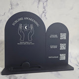 QR Code Sign in Double Arch Navy Blue