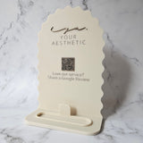 Fluted Arch Acrylic QR Code Sign (beige)