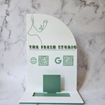 QR Code SIgn (white & sage)