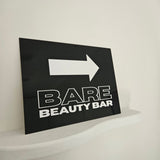 Rectangle business logo signage (Gloss black, matte white)