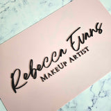 Rectangle Business Signage (Baby Blush & black acrylic letters)