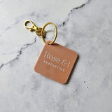 Square QR code keyring (Coral Peach)