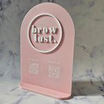 Arch qr code stand in baby blush acrylic