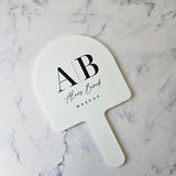 White Acrylic Arch Handheld Mirror