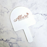 White Acrylic Arch Handheld Mirror