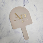 Almond Acrylic Arch Handheld Mirror