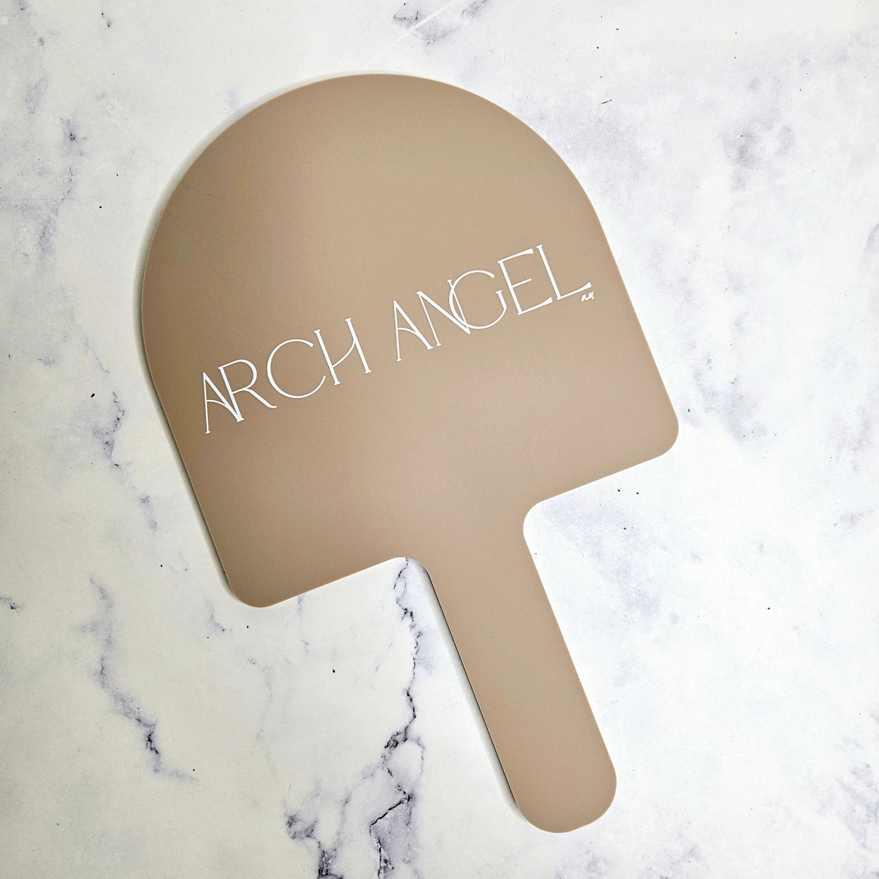 Taupe Acrylic Arch Handheld Mirror