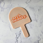 Soft Peach (Gloss) Acrylic Arch Handheld Mirror