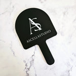 Black Acrylic Arch Handheld Mirror