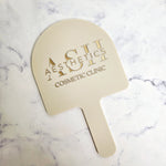 Beige Acrylic Arch Handheld Mirror