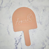 Coral Peach Acrylic Arch Handheld Mirror