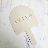 Beige Acrylic Arch Handheld Mirror