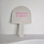 Beige Acrylic Arch Handheld Mirror