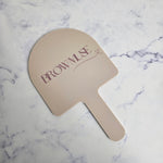 Almond Acrylic Arch Handheld Mirror