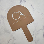 Clay Acrylic Arch Handheld Mirror