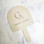 Beige Acrylic Arch Handheld Mirror