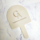 Beige Acrylic Arch Handheld Mirror