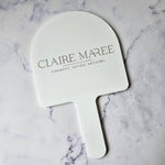 White Acrylic Arch Handheld Mirror