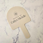 Beige Acrylic Arch Handheld Mirror