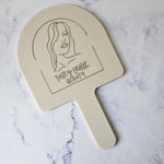 Beige Acrylic Arch Handheld Mirror