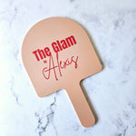 Coral Peach Acrylic Arch Handheld Mirror