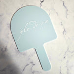 Pale Blue Acrylic Arch Handheld Mirror