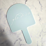 Pale Blue Acrylic Arch Handheld Mirror