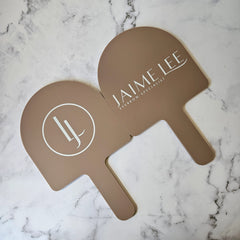 Taupe Acrylic Arch Handheld Mirror