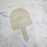 Beige Acrylic Arch Handheld Mirror