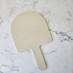 Beige Acrylic Arch Handheld Mirror