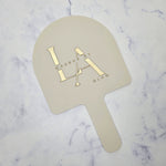 Beige Acrylic Arch Handheld Mirror