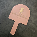 Pink Clay Acrylic Arch Handheld Mirror