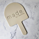 Beige Acrylic Arch Handheld Mirror